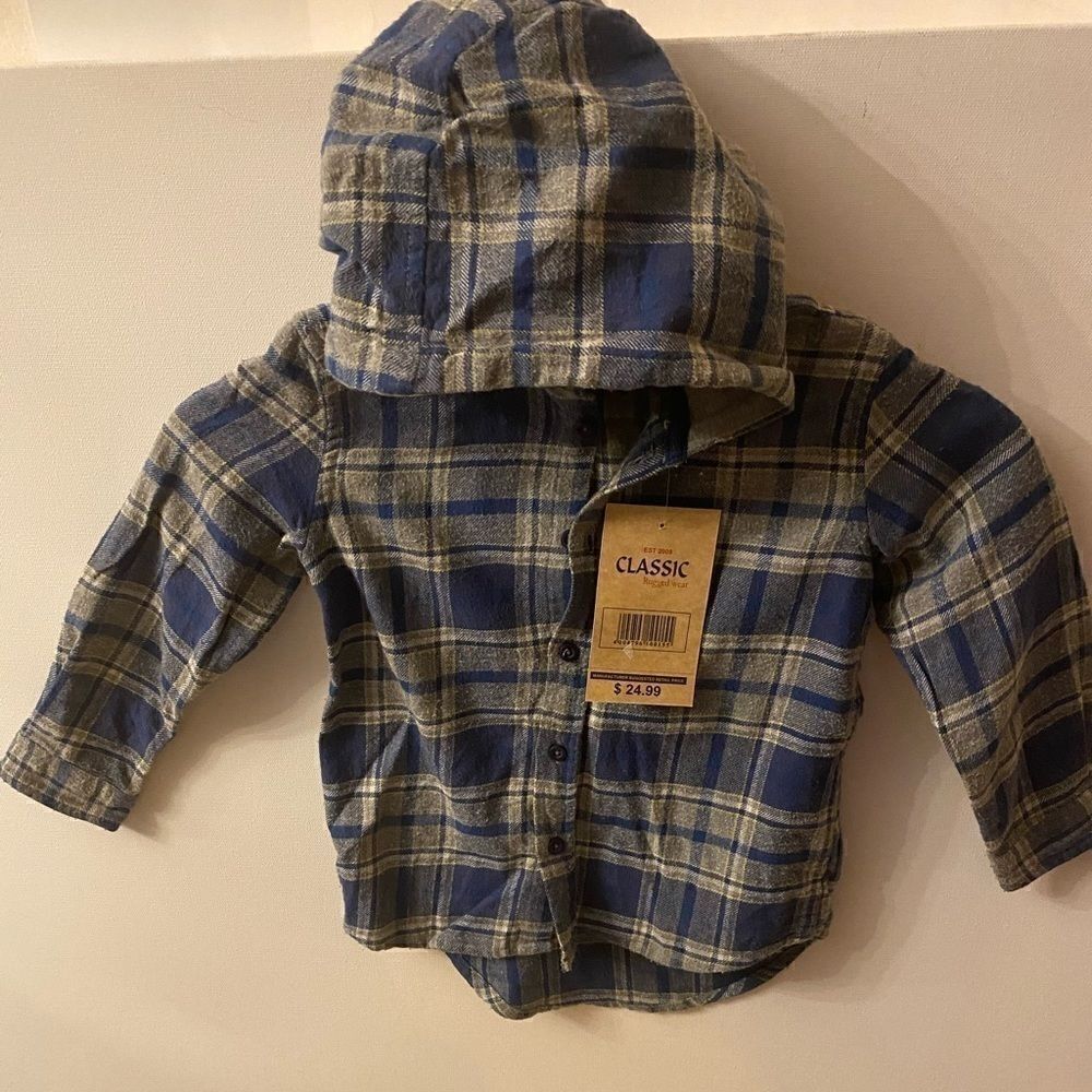 Classic Rugged wear infant Hooded plained shirt .4
